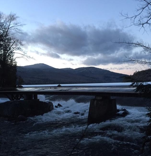 Evening view of the Lake Placid dam. Evening view of the Lake Placid dam.