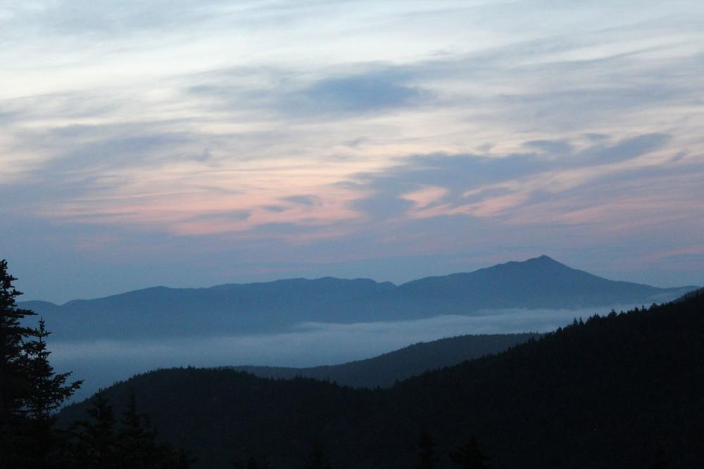 Just before sunrise. Just before sunrise.