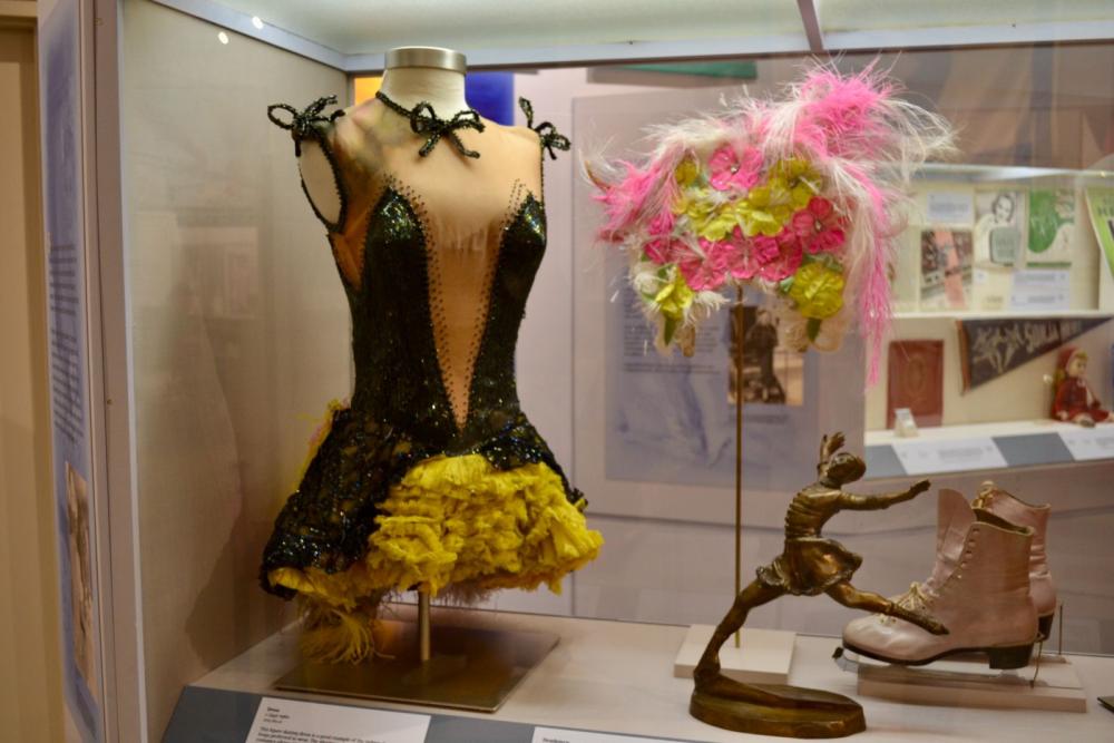 A headpiece Sonja Henie wore while touring with her Hollywood Ice Revue in the 1950s.