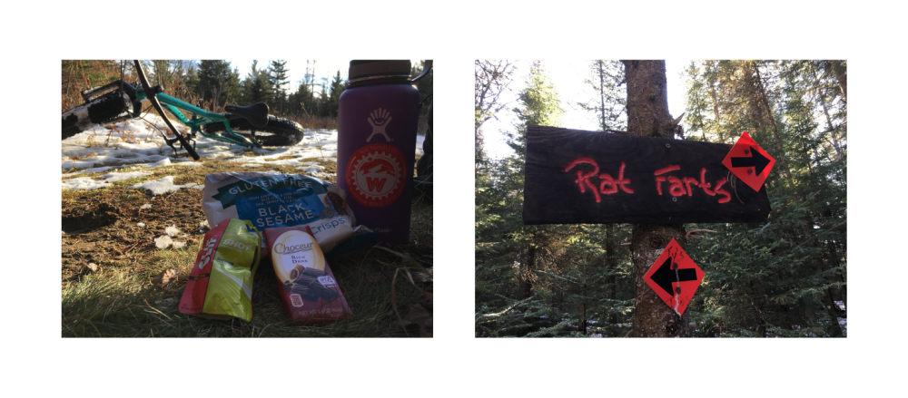 Left - Gotta have some snacks! | Right - My favorite trail Left - Gotta have some snacks! | Right - My favorite trail