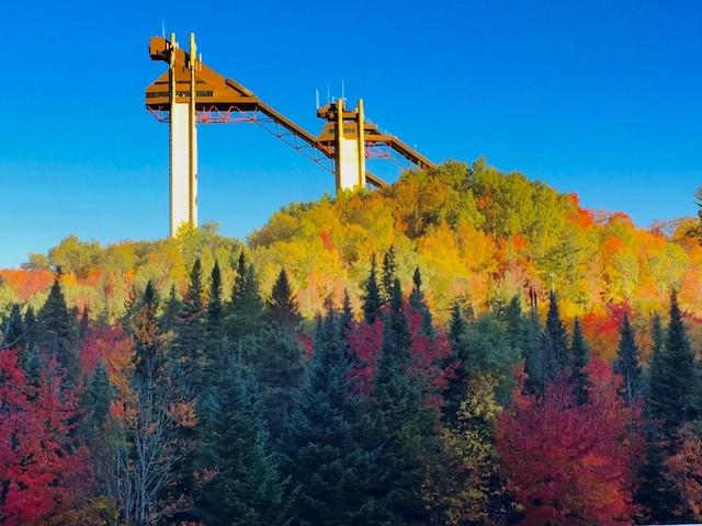 Easiest summit view in town -- the top of the 120 meter ski jump, with 360 degree foliage views. Easiest summit view in town -- the top of the 120 meter ski jump, with 360 degree foliage views.