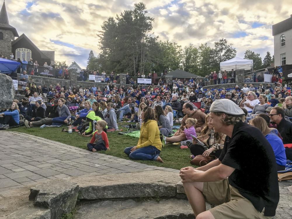 A big crowd gathered to listen to music at Mid's Park