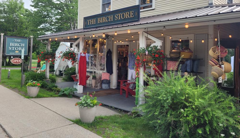 The Birch Store is a charming retail store in Keene Valley with many treasures. The cheery yellow facade provides a backdrop to all the colorful products that are available.