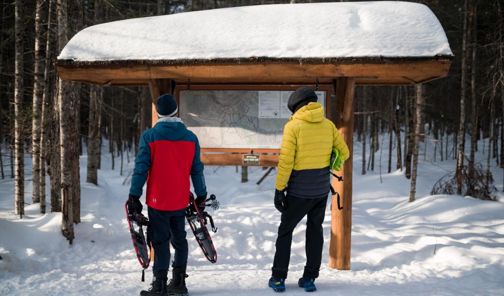 Reading the trailhead before heading out to the trails