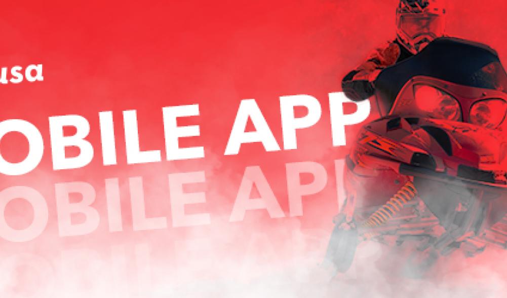 A banner for adirondack snowmobiling app