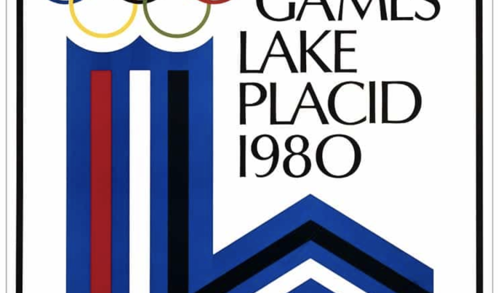 An image of the official poster for the 1980 Olympic Winter Games.