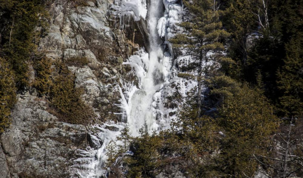 Winter shot of Roaring Brook Falls in Keene, NY