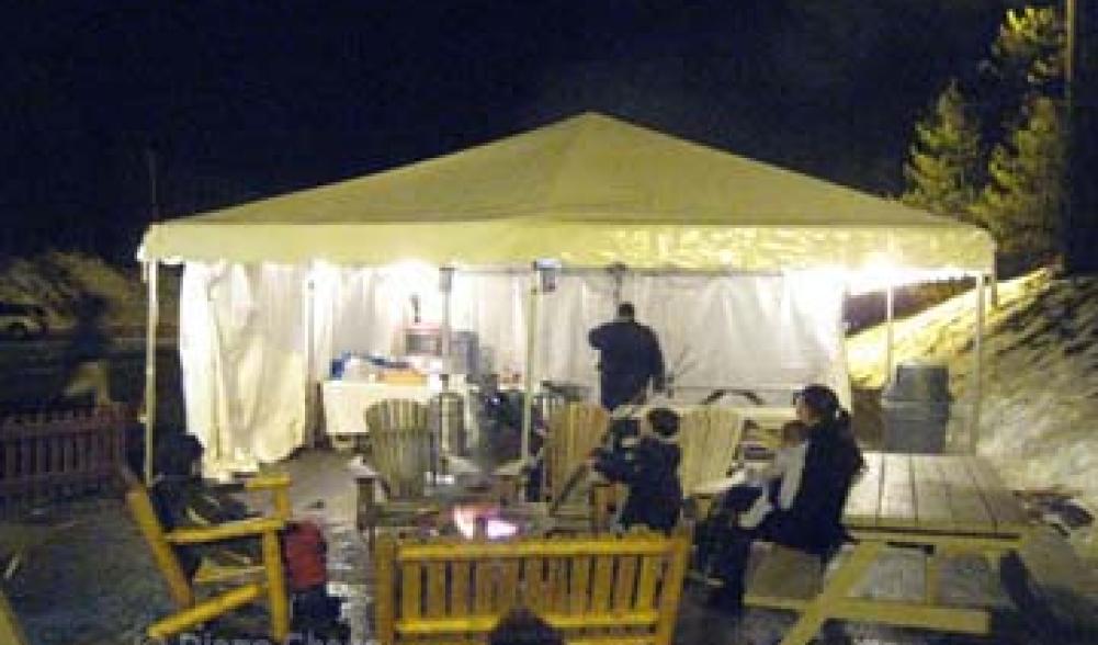 Warming tent at the Lake Placid tubing hill