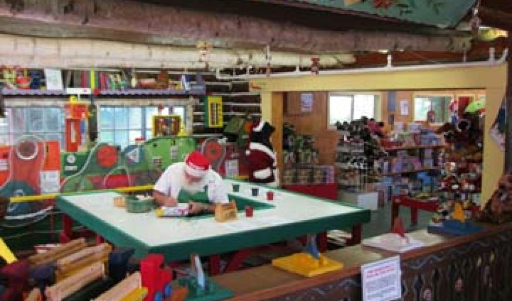 Santa at Santa's workshop