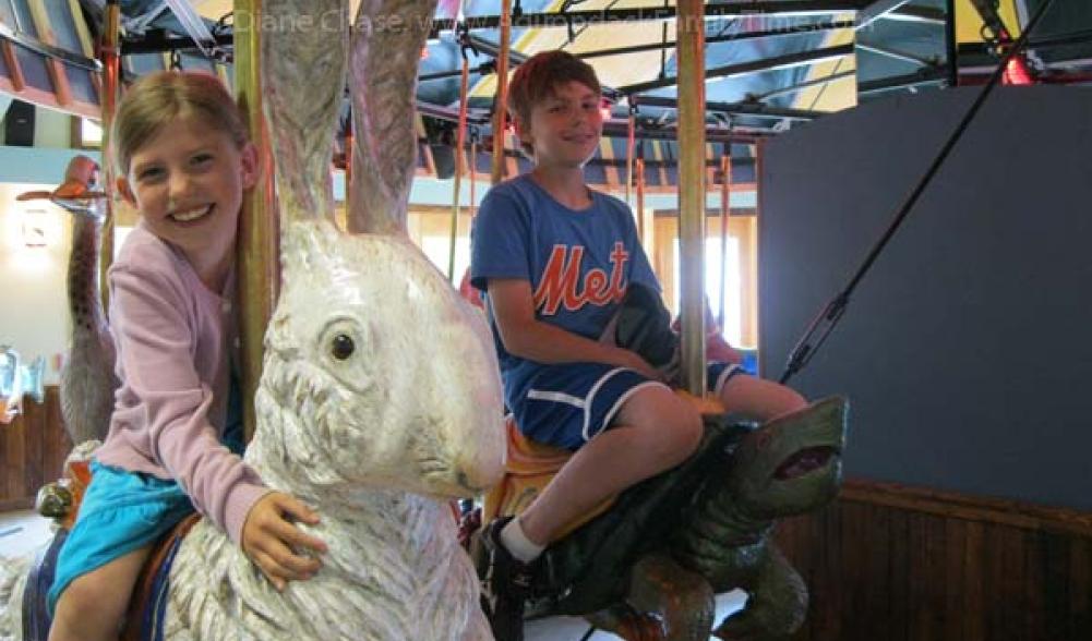 kids on carousel