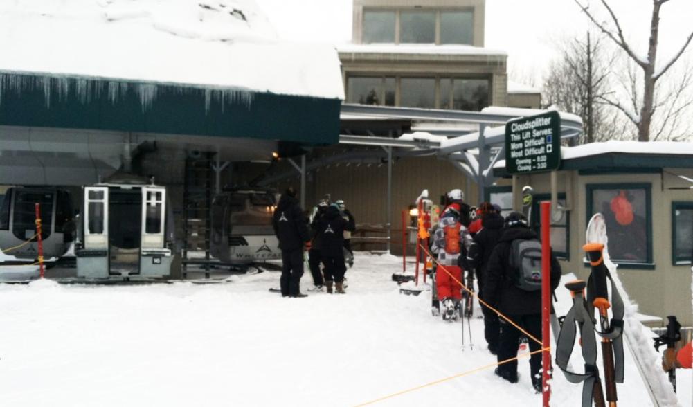 First Tracks program at Whiteface loading the gondola