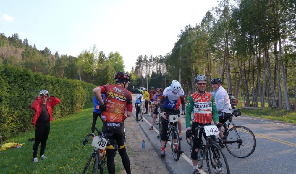 The riders lining up