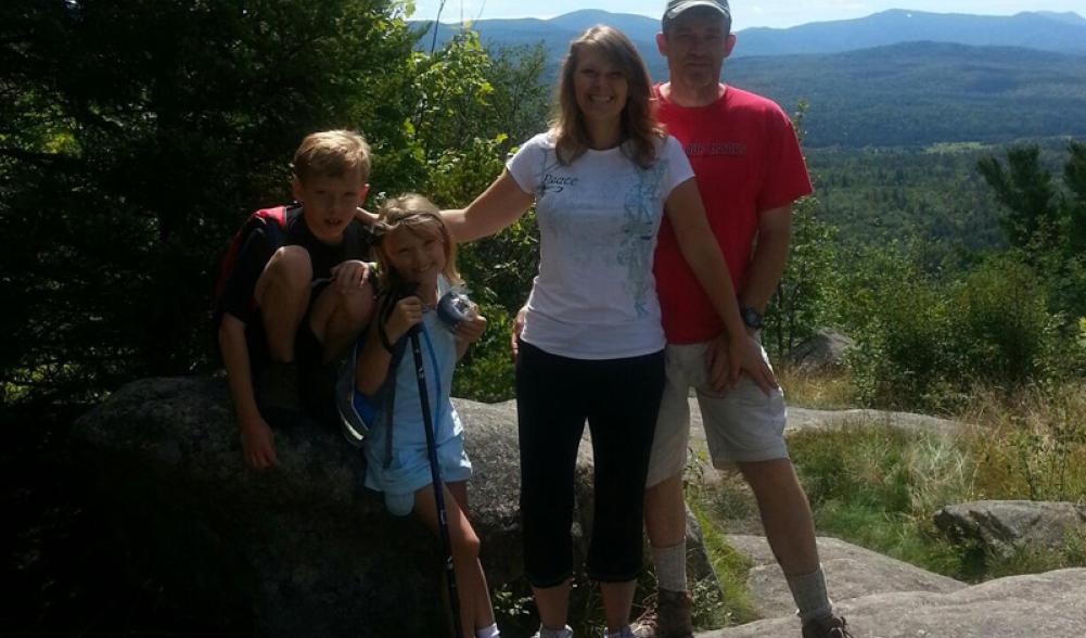 Family hike up Cobble