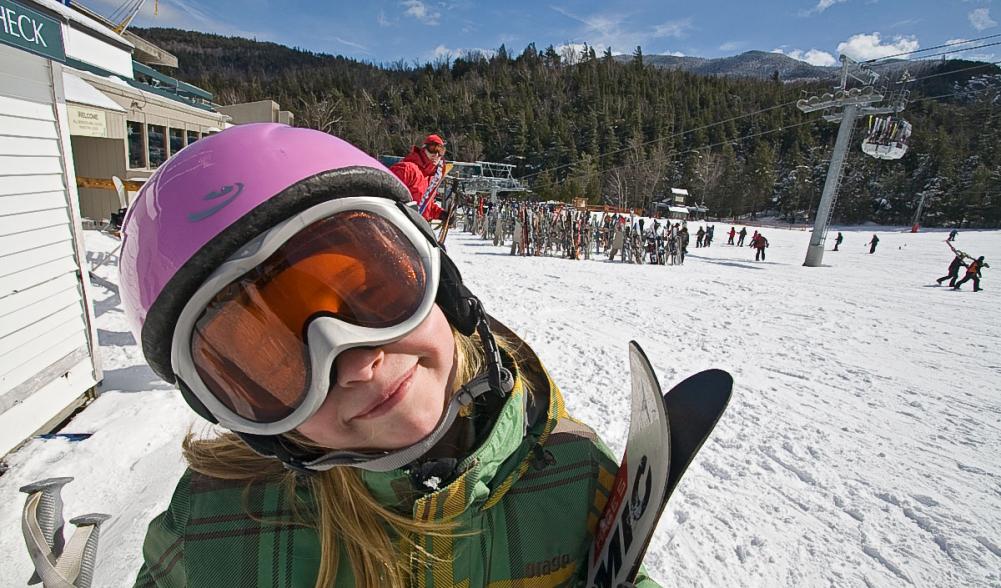 Girl learning to ski at Whiteface