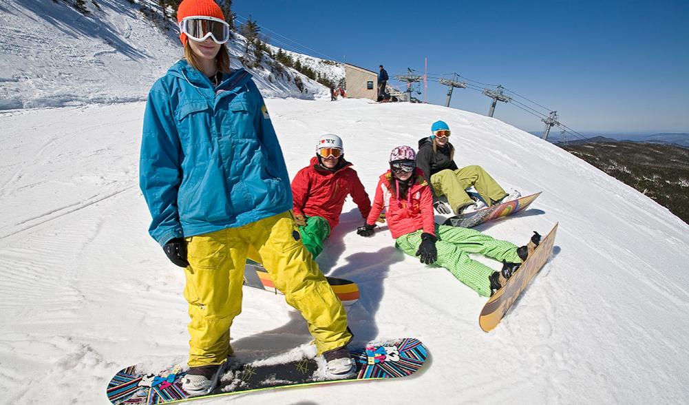 Girls snowboarding at Whiteface