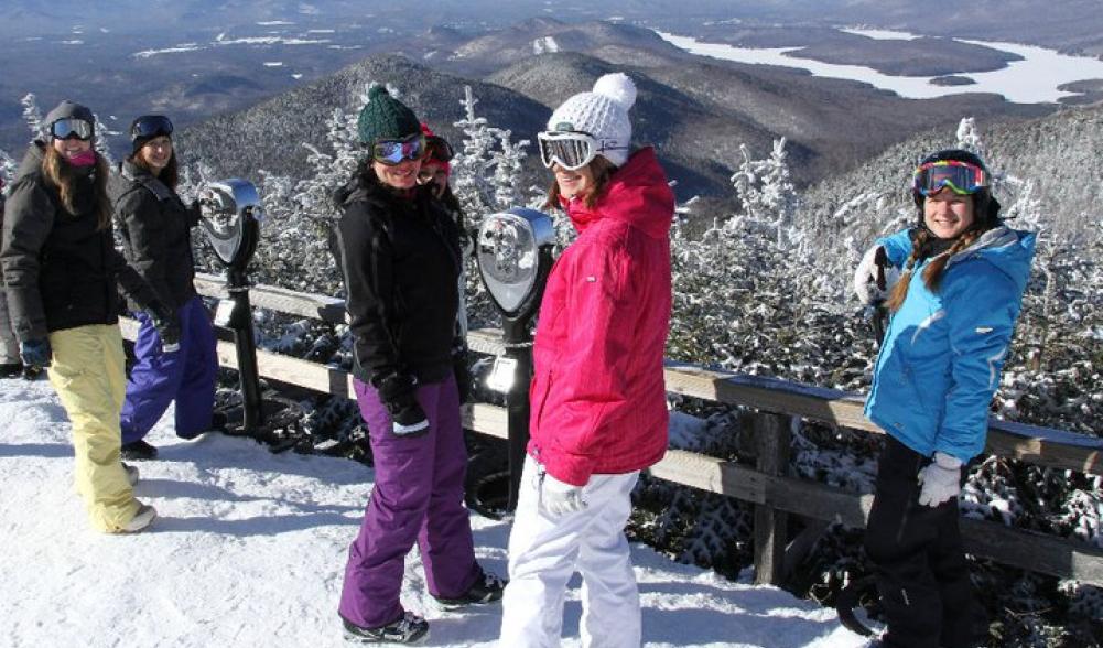 View from top of gondola at Whiteface Ski Area in New York