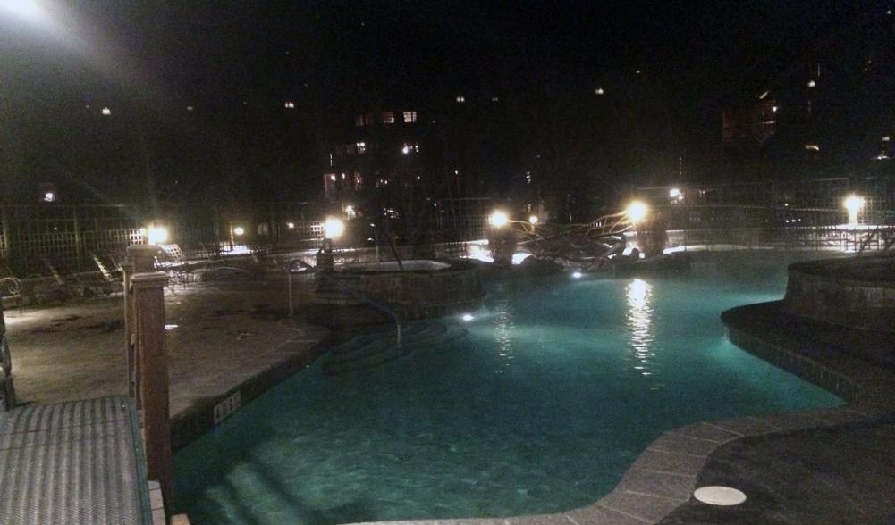 outdoor pool and hot tub at the Whiteface Resort