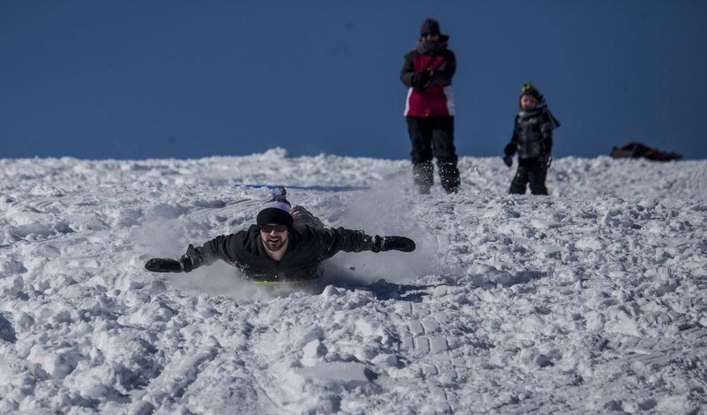 Sledding is obviously fun for all ages!