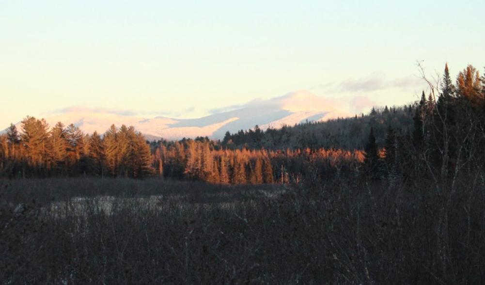 Whiteface Mountain basks in the setting sun.