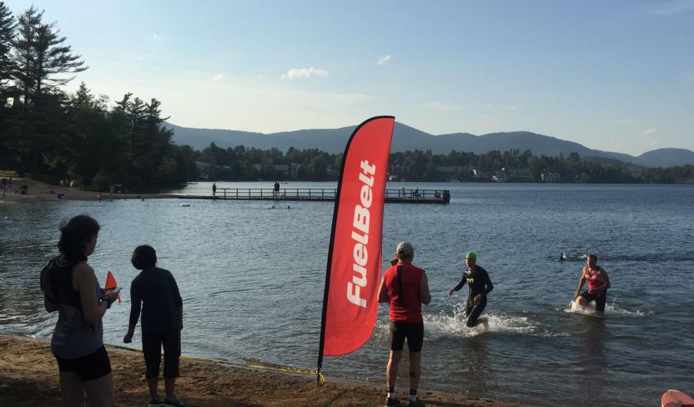 Jasen finishes the swim portion! (aka my anxiousness grows...)