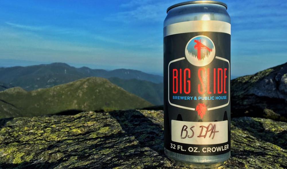 A crowler from Big Slide Brewery rests on top of Mount Marcy - the highest point in New York State! (Photo by Dennis Gallagher)