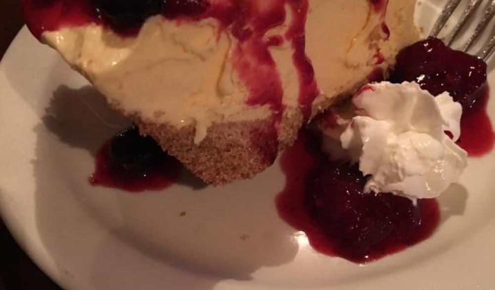 Lemon Ice Cream Cake with blackberry compote