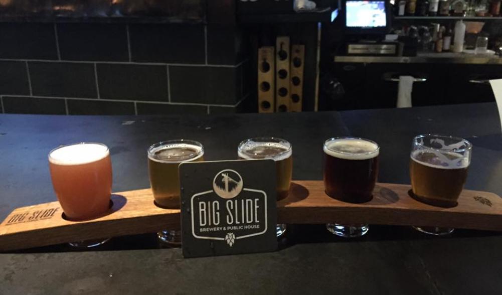 Beer flight at Big Slide