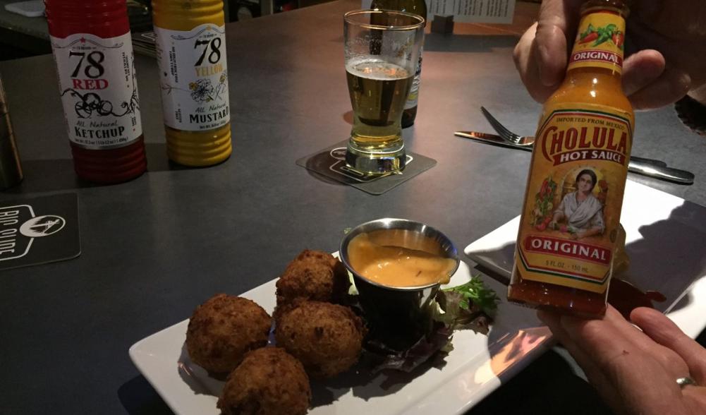 Big Slide Crab Fritters with Kewpie Maple Mayo