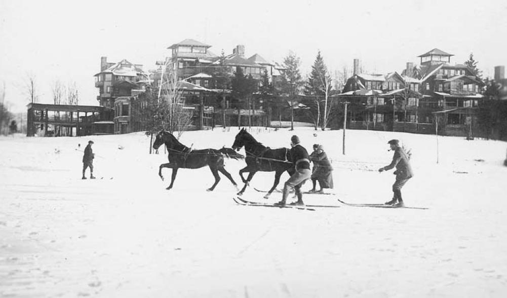 Playing in the snow at the Lake Placid Club