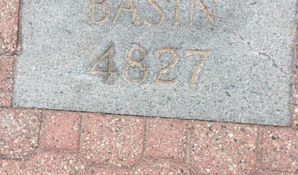 46er plaque for Basin Mountain, the ninth tallest mountain in the state.