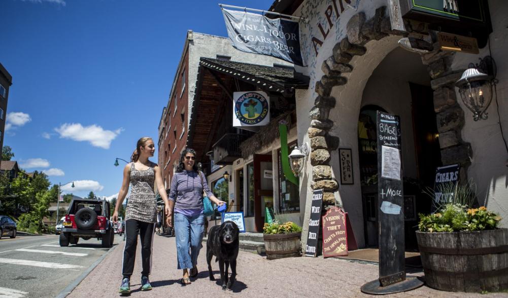 Walking Main Street Lake Placid