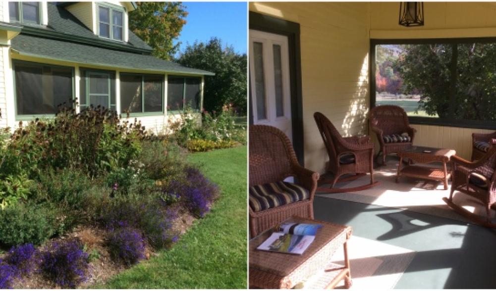 A marvelous porch adorns the Bark Eater Inn, making a wonderful place to simply be.