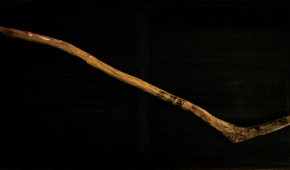 This was my first-ever hockey stick, which my dad carved out of a tree branch. I guess that's what you get when you live way out in the woods.