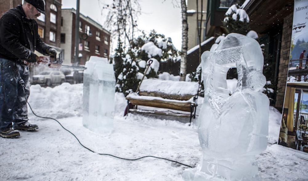 Revel in all the good things of winter, like the hot chainsaw's effect on cold ice, happening in front of your eyes.