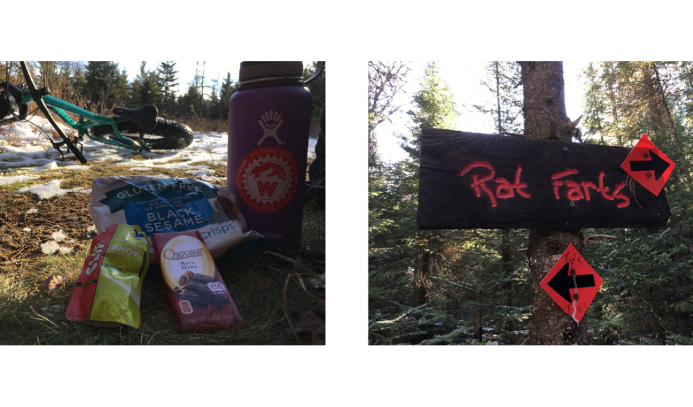 Left - Gotta have some snacks! | Right - My favorite trail