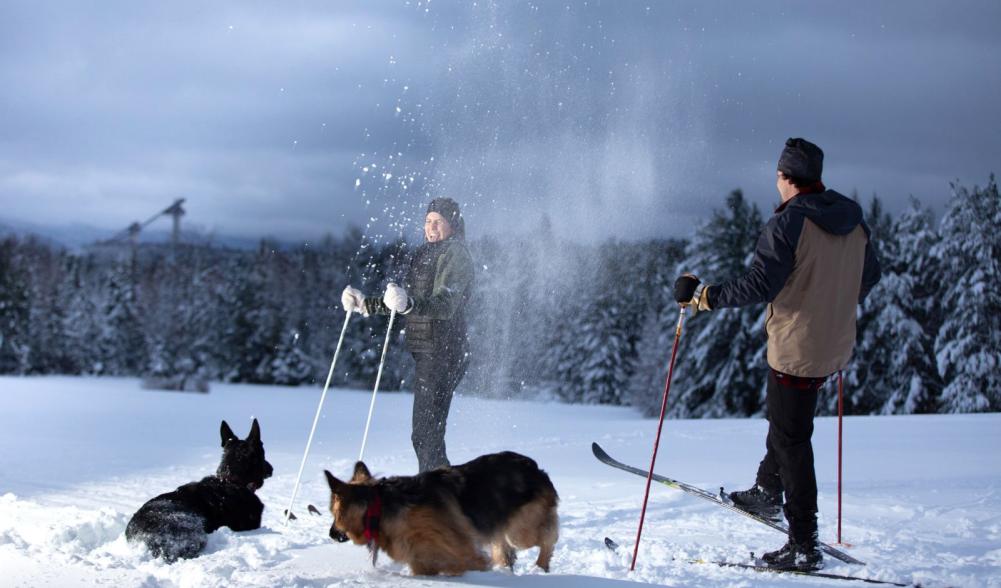 Every body enjoys having the whole snow field.