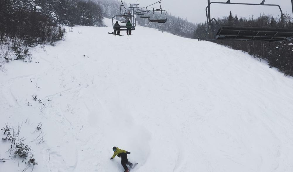 View from a ski lift on Whiteface Mountain