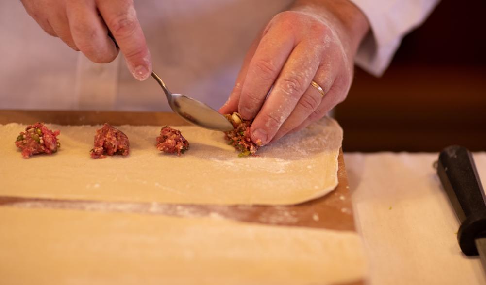 Chef Curtiss uses ground beef from Asgaard Farm.