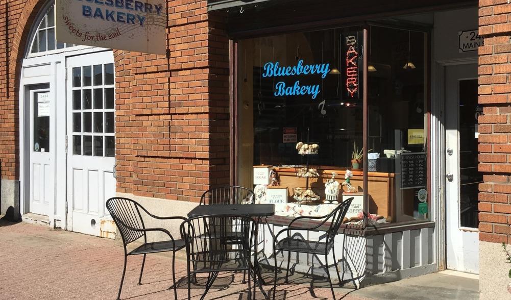 The bakery with a table out front