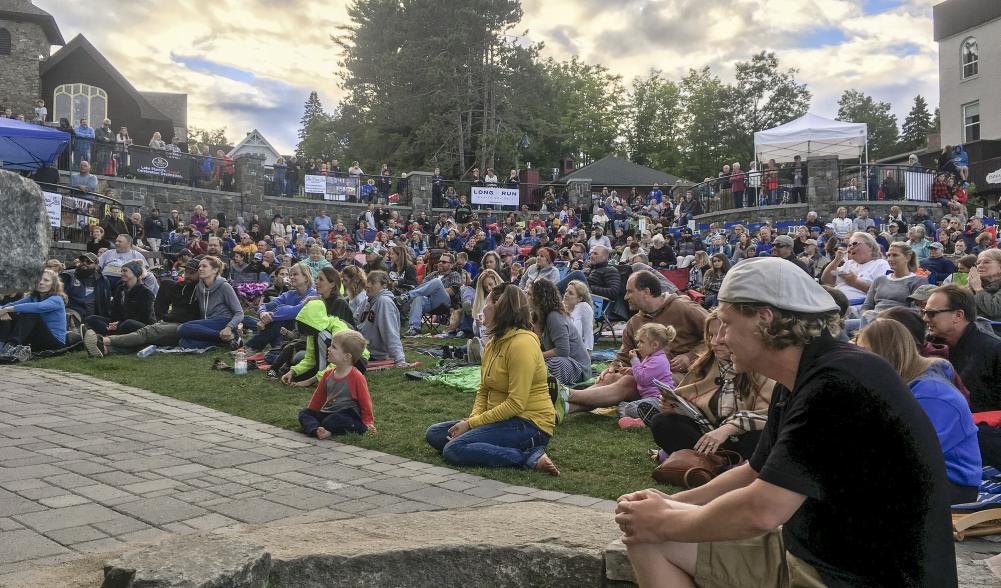 A big crowd gathered to listen to music at Mid's Park