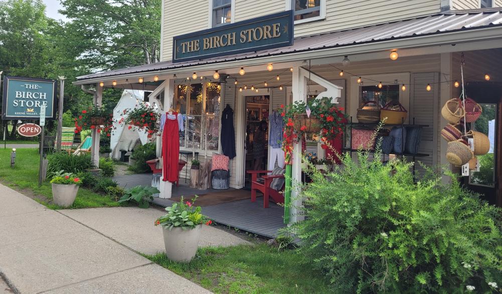 The Birch Store is a charming retail store in Keene Valley with many treasures. The cheery yellow facade provides a backdrop to all the colorful products that are available.