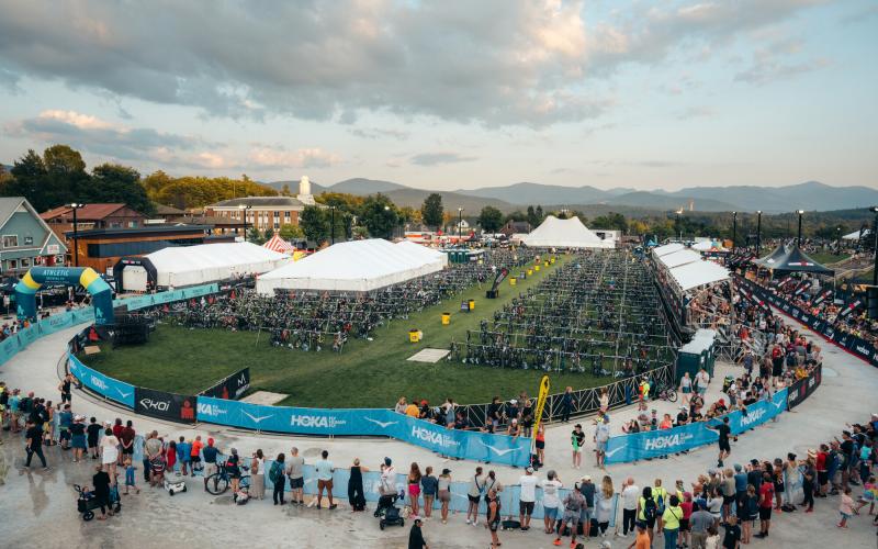Overhead view of Olympic Oval during Ironman