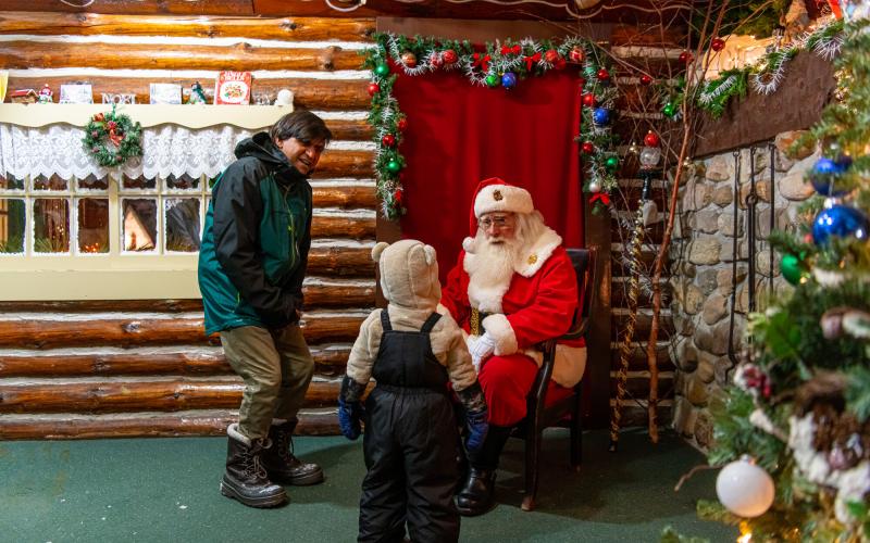 Village of Lights meeting Santa