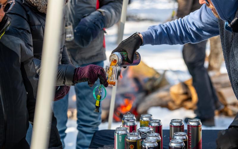 Beer pouring at Tupper Lake Brewski