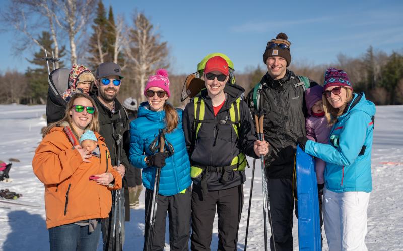 Group of cross-country skiers.