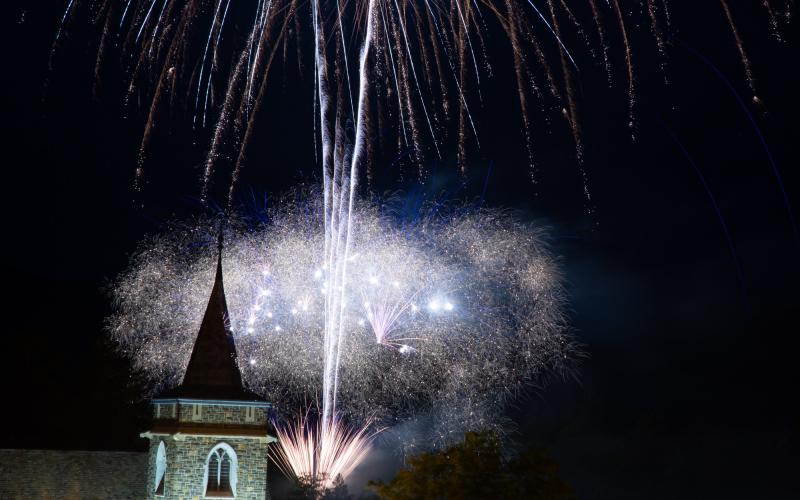 Fireworks behind the church