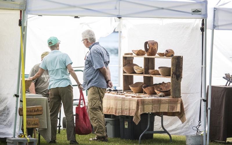 Local artisans set up booths and will tell you about their work.