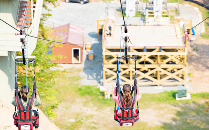 Two females on the Sky Flyer