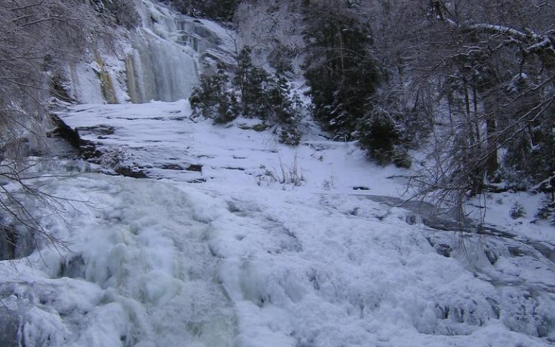 Liquid or solid, Wanika Falls is a great stop on the Northville-Lake Placid Trail.