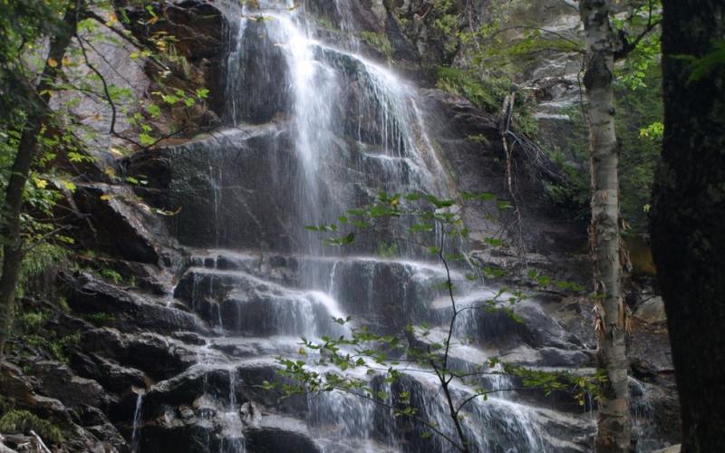 Closeup of falls in early autumn.